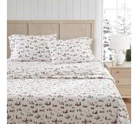 Martha Stewart - Lenzuola di flanella per letto king size, in cotone anti-pelucchi e resistente alle pieghe, morbido al tatto per un comfort per tutte le stagioni, lenzuola con federe coordinate e