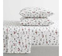 Martha Stewart - Lenzuola di flanella per letto matrimoniale, in cotone anti-pelucchi e resistente alle pieghe, morbido al tatto per un comfort per tutte le stagioni - Lenzuola con federe e lenzuolo