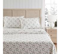 Martha Stewart - Lenzuola di flanella per letto singolo, cotone anti-pelucchi e resistente alle pieghe, morbido al tatto per un comfort per tutte le stagioni - Federa e lenzuolo con angoli abbinati