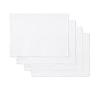 Martha Stewart Set di 4 tovagliette reversibili a nido d'ape, stile moderno, colore bianco, 33 x 44,5 cm