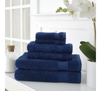 Martha Stewart Set di asciugamani da bagno in cotone egiziano, 6 pezzi, 2 teli da bagno, 2 asciugamani, 2 asciugamani, asciugamani assorbenti, colore navy