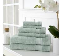 Martha Stewart Set di asciugamani da bagno in cotone egiziano, 6 pezzi, 2 teli da bagno, 2 asciugamani, 2 asciugamani, asciugamani assorbenti, salvia