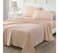 Martha Stewart Set di lenzuola in microfibra, morbide, lisce, resistenti, facili da pulire, lenzuola di biancheria da letto, color pesca