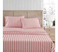 Martha Stewart - Set di lenzuola per letto king size, fresche e su misura, in percalle di cotone naturalmente liscio, leggero al tatto, lenzuola con federe e lenzuolo con angoli abbinati (nastro rosa
