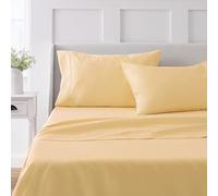 MARTHA STEWART Set di lenzuola per letto king size in 100% cotone, 4 pezzi, morbide, lisce, resistenti, facili da pulire, lenzuola con tasca profonda 40,6 cm, lenzuolo in rasatello, 1 piatto, 1 con