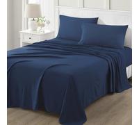 Martha Stewart Set di lenzuola per letto queen size, 4 pezzi, ultra morbide, in microfibra lavata, 1 lenzuolo piatto, 1 lenzuolo con angoli, 2 federe standard