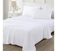Martha Stewart Set di lenzuola ultra morbide in microfibra spazzolata e lavata, facili da pulire, comode lenzuola con tasca profonda, 1 lenzuolo piano, 1 lenzuolo con angoli, 1 federa per cuscino, per