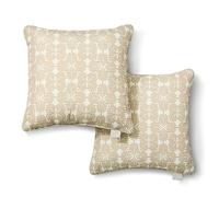 Martha Stewart Tulum - Set di 2 cuscini decorativi per interni ed esterni, resistenti allo sbiadimento ai raggi UV, idrorepellenti, design moderno stampato, 45,7 x 45,7 cm, grigio talpa