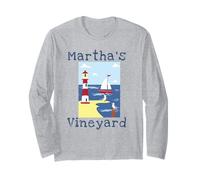Marthas Vineyard Beach Cape Cod Faro Spiaggia Gabbiano Mare Maglia a Manica