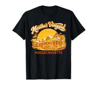 Marthas Vineyard Case di Pan di Zenzero Oaks Bluff Art Maglietta