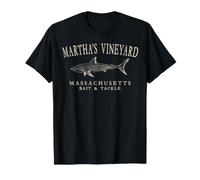 Martha's Vineyard Massachusetts Shark Arcuato Bianco Antico Maglietta