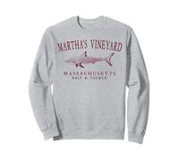 Martha's Vineyard Massachusetts Shark Retro Arcuato Borgogna Felpa