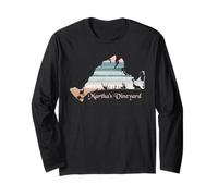 Martha's Vineyard Souvenir Beach Scene Massachusetts Donne Maglia a Manica