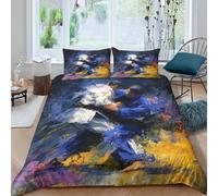 martial arts actionSet Di Copripiumino morbida 3 pezzi motivo 3D con cerniera dynamic brushstroke copripiumino incluso federe aiosa ultra morbido e traspirante for bambini Super king（260x220cm）