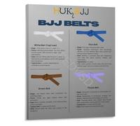 Martial Arts Educational Poster BJJ Brazilian Jiu-Jitsu Belt Progression Order Infographic Reference for Home Dojo Gift(Framed,08x12inch(20x30cm))