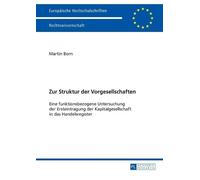 Martin Born Zur Struktur der Vorgesellschaften (Tascabile)