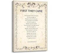 Martin Niemöller Quote Poster First They Came Poem Holocaust Remembrance History Classroom Library Office Wall Art Print(Unframed,16x24inch(40x60cm))