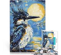Martin pescatore al chiaro di luna Puzzle da 1000 pezzi per adulti Allena il tuo cervello e le tue mani è ideale come regalo per tutta la famiglia 38x26cm