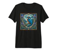 Martin Pescatore - Kingfisher Art Nouveau Maglietta Premium