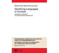 Martin Pütz Vanishing Languages in Context (Copertina rigida)