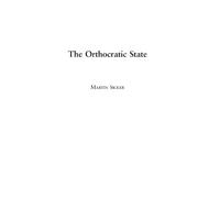 Martin Sicker The Orthocratic State (Copertina rigida)