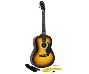 Martin Smith Chitarra acustica con corde, plettri e tracolla per chitarra, Sunburst
