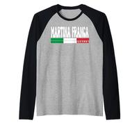 Martina Franca City Italia Vintage Bandiera Italia Viaggi Amanti Maglia con Maniche Raglan