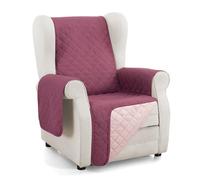 Martina Home Copridivano imbottito reversibile Ambra 1 Posto/Relax Melanzane Salmone