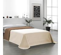 Martina Home Copriletto trapuntato reversibile, 100% poliestere, beige, marrone, letto da 90