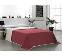 Martina Home Copriletto trapuntato reversibile, 100% poliestere, beige rosso, letto da 135