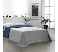 Martina Home Copriletto trapuntato reversibile, 100% poliestere, grigio blu, letto da 105 cm