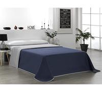 Martina Home Copriletto trapuntato reversibile, 100% poliestere, grigio blu, letto da 90