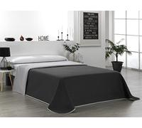 Martina Home Copriletto trapuntato reversibile, 100% poliestere, grigio, nero, letto da 90