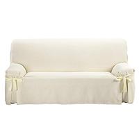 Martina Home Corfù Copridivano Fiocchi, Cotone, Ecru, 2 Posti