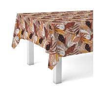Martina Home Tovaglia in tela cerata Navia, 200 x 140 cm, colore: marrone