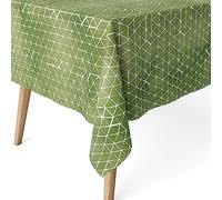 Martina Home Tovaglia resinata Cervia, 200 x 140 cm, colore: verde