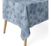 Martina Home Tovaglia resinata Leon, 240 x 140 cm, colore: blu