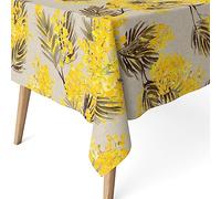 Martina Home Tovaglia resinata Mimosa, 260 x 140 cm, colore: beige