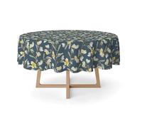 Martina Home Tovaglia resinata Olga, rotonda, 140 cm, colore: blu