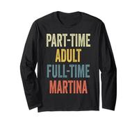 Martina Personalized Retro Girls Part-Time Martina Name Maglia a Manica