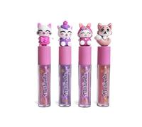 MARTINELIA - Gloss Animali Bambino - Lucidalabbra giocoso - Cura idratante Labbra Bambino - Tappo animale troppo carino - Regalo ragazza - Modello casuale (fragola, uva, ciliegia, pesca) - 1 unità