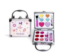 MARTINELIA - Mini Valisetta per il trucco per bambini - Set di bellezza Fata - 6 ombretti + 6 lucidi + 1 rossetto + 2 pennelli + 2 anelli - Trucco per bambini - Confezione regalo ragazza