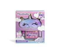 MARTINELIA - Set trucco per bambini e maschera da notte unicorno - tavolozza di 15 ombretti + 2 applicatori + 1 smalto per unghie + 1 lucido + 1 maschera per dormire - regalo per ragazza dai 3 anni