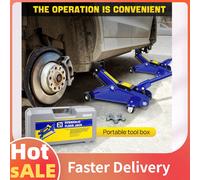Martinetto da pavimento e supporto combinato Piattaforma idraulica da 2 tonnellate, kit di riparazione pneumatici idraulici con profilo portatile Martinetto da pavimento portatile per riparazioni auto