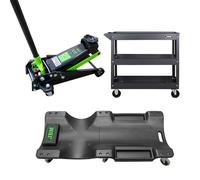 MARTINETTO IDRAULICO 3,5T 50818+ CARRELLO DI PLASTICA 52148+ CARRELLO CON 3 RIPI