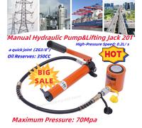 Martinetto idraulico portatile manuale 20T 0,512" corsa Mini cilindro di sollevamento ad azione singola per macchine per la costruzione navale