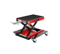 Martinetto sollevatore a forbice per moto, con ruote e manovella, resistente, regolabile, con piattaforma pieghevole antiscivolo, per Cruiser, Dirt Bike, ATV Garage Repair