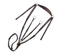 Martingala da caccia Winner in cuoio italiano con attacco a 2 punti e ricami a c