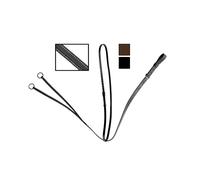 Martingala in cuoio a Collier da pony con fibbie inox e cuciture bianche Tattini