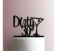 Martini Dirty 30 - Topper per torta in acrilico, larghezza 20 cm, colore: Rosa